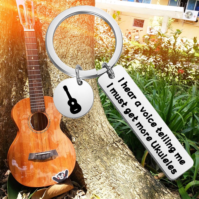HOLLP Ukulele Gift Ukulele Acquisition Syndrome I Hear A Voice Telling Me I Must Get More Ukuleles Keychain Ukulele Lover Gift for Ukulele Player (Ukuleles Keychain) - Image 5